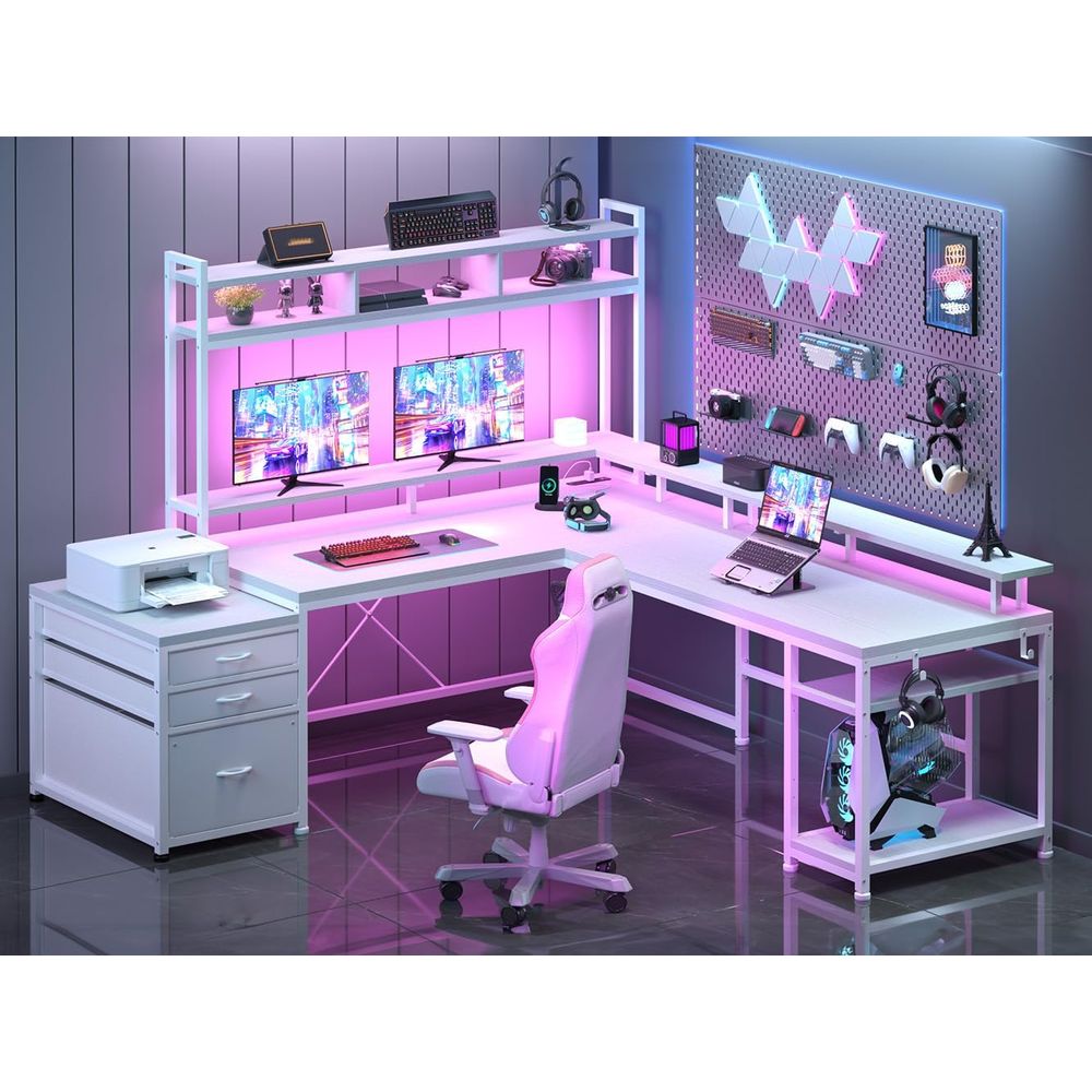 Setup Desk Monitor - Mesa em L de 104 polegadas