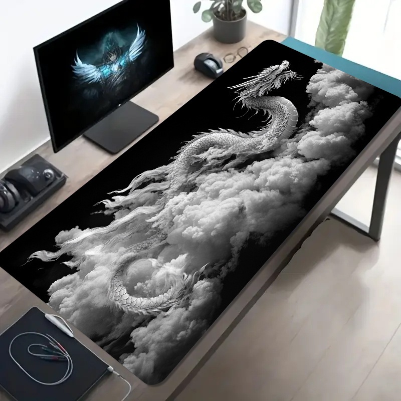 Mouse Pad Gamer Dragão Preto e - Desk Setup Pc And Laptop avaliação e preço