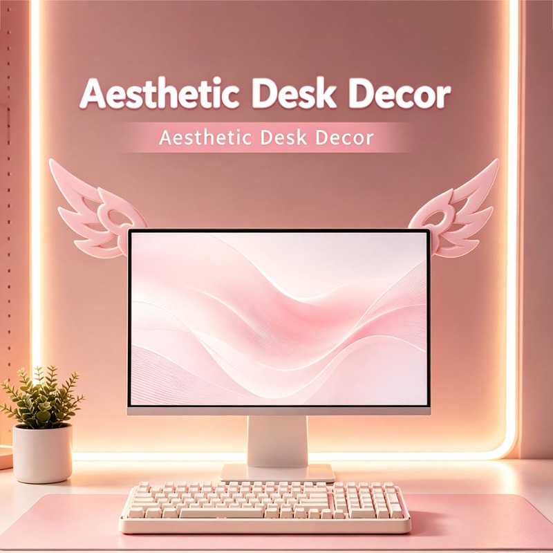 Decoração Kawaii 3D com Asas p - Setup Desk Monitor avaliação e preço