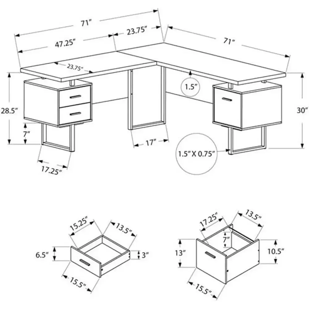 Mesa de computador em formato  - Desk Setup L Shaped avaliação e preço