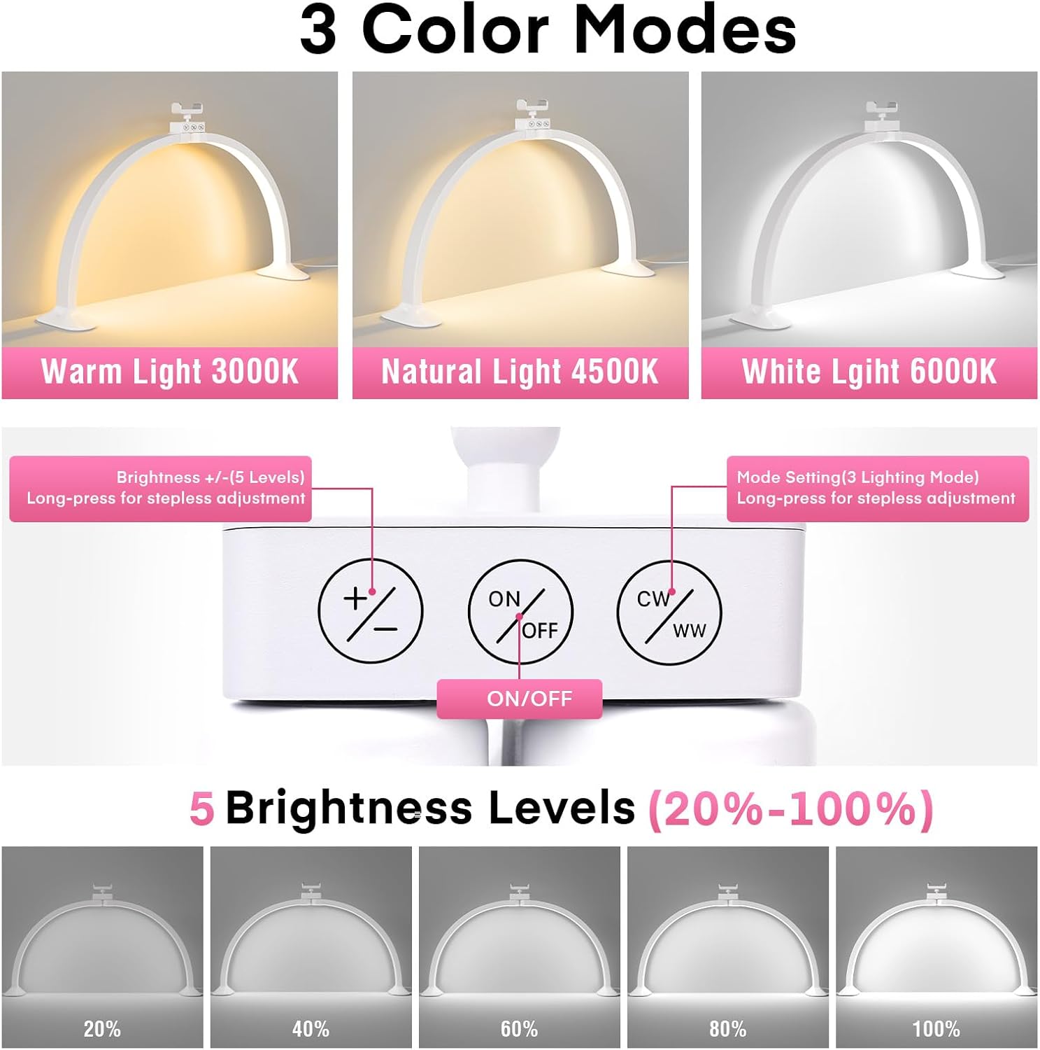 Meia lua luz em forma de u art - Desk Setup Lamp avaliação e preço