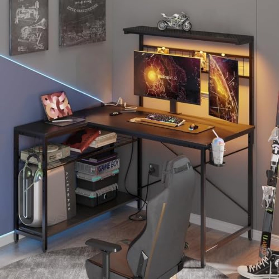 Mesa de jogos de 42 polegadas  - Desk Setup L Shaped avaliação e preço