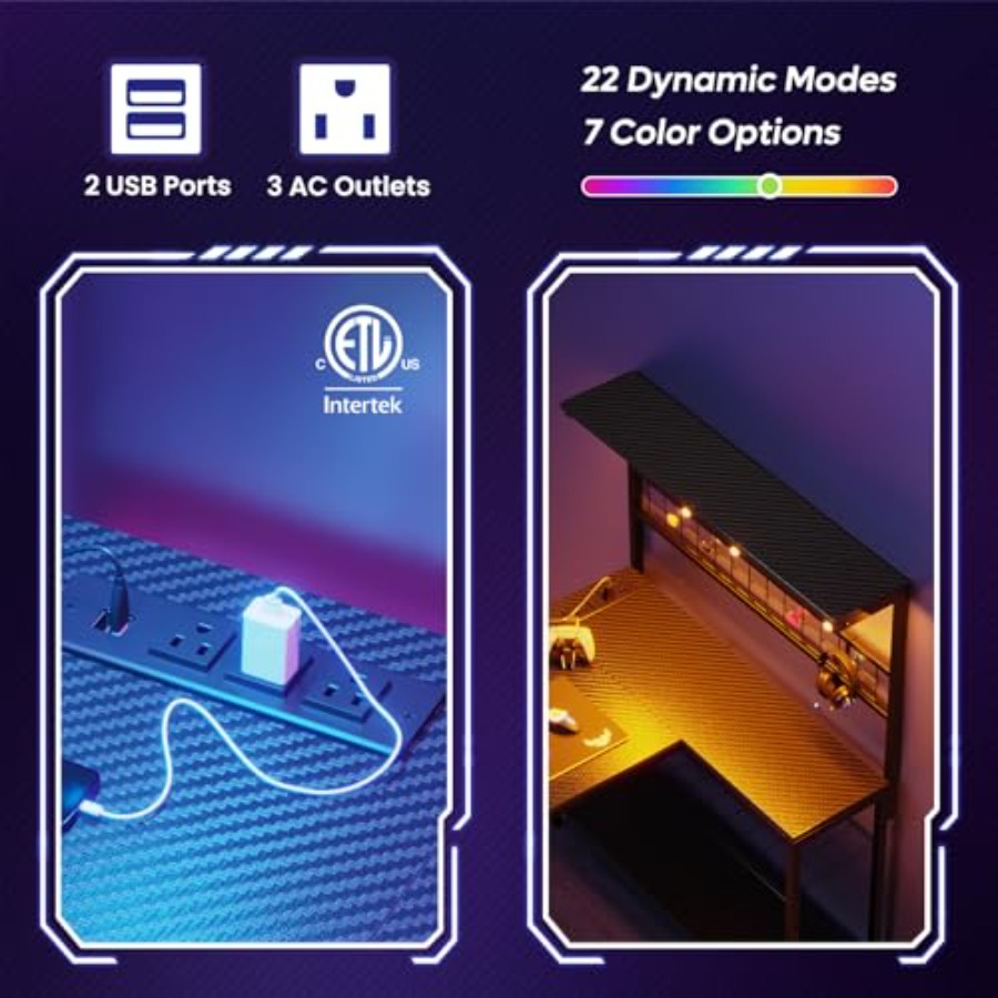 Mesa de jogos de 42 polegadas  - Desk Setup L Shaped avaliação e preço